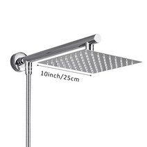 지붕마감재 처마빗물받이 지붕공사 Shinesia-크롬 울트라씬 스퀘어 샤워 헤드 + 암 150cm 8 "10&quot, 02 Chrome 10inch