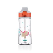 SIGG - Kids Miracle 물병 - Puppy Friends - 누출 방지 뚜껑이 있는 경량 트라이탄 - 한 손 어린이 음료 병 - 443.6ml(15온스) (8731.8