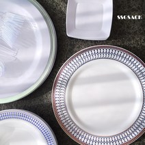 실버 블루 다회용 플라스틱 고급 접시 6종, 블루사파이어 샐러드볼 19cm 5개입, 옵션선택