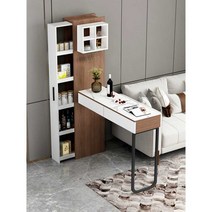 아일랜드 식탁 접이식 좁고 긴 사이드 테이블 수납장, BTG11-블랙월넛(아이언그레이)