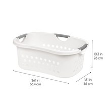 IRIS USA 48L 플라스틱 힙 홀드 세탁 바구니 햄퍼 오거나이저 내장 .. 정품보장, Large-3 piece, White