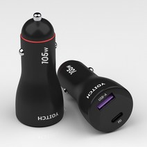 앨빈R 105W PPS USB PD 타입 노트북 듀얼 초고속 차량용 전압표시 충전기 시거잭, 앨빈R 105W 차량용 충전기