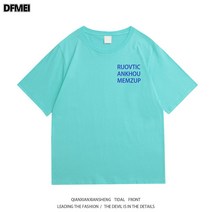 DFMEI 반팔 티셔츠 남자 루즈핏 상의 레터링입니다
