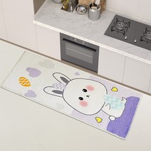 폴라도레 1+1 극세사 발매트 침실 러그 주방 카페트 화장실 부엌 매트, 5.(1+1)러브토끼(45x120cm))