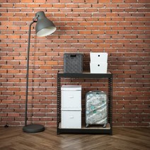 하트랙 무볼트 앵글 900x600x900x2단 선반 매립형, 블랙