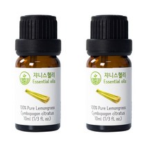 쟈니스헬리 천연 아로마 에센셜 오일 10ml 2P, 레몬그라스 오일 10ml 2P