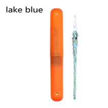 캘리그라피 서예 동양화 붓 캘리그라피한자한글서예동양화민화한국화붓 채색붓 선붓 페인프 브러쉬 라인 브러시 1 set handmade glass lampwork글씨쓰기 도구세트, 레이크 블루