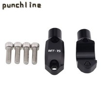MT-15 XJR1300 TDM 900 BWS125 SMX155 마스터 실린더 고정 미러 마운트 22mm 핸들 바 포지티브 및 네거티브 스레드, Black logo MT-15
