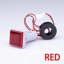 22mm 60-500v 0-100a led ac 디지털 전압계 전류계 신호 조명 220v 전압 전류 측정기 볼트 앰프 표시기 테스터 감지기, 교류 60-500v 0-100a, 그물