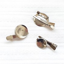 원형 집게 듀얼 브로치핀 18mm 24mm 28mm 리본공예 부자재 핀 만들기 핀대 집게핀 브로치 악세사리 diy, 10입