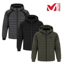 밀레 MILLET 3칼라 남성 남자 스트레치성이 우수한 기본형 레귤러핏 배색 절개 후드 경량 거위털 구스 다운 패딩