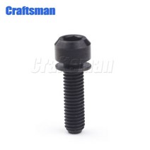 티타늄 볼트 M5x16 M5X18 M5x20mm Ti 자전거 스템 고정 핸들 바용 와셔 가스켓이있는 나사 1 개105831, M5X18mm, Black