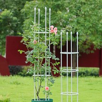 21세기트랜드 써클 폴 플랜트 지지대, 써클 폴 플랜트 지지대 지름 20cm 높이 90cm, 화이트