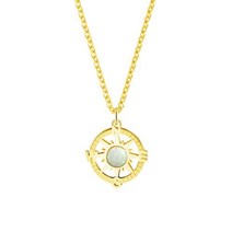 1 개의 우정 보석 Opal Compass 목걸이 빈티지 골드 롱 체인 펜던트 단짝 졸업 선물 & 펜던트 목걸이