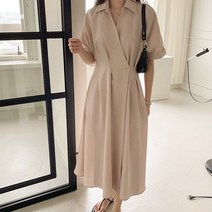 미쓰에버 자체제작원피스 여름 돌잔치엄마 빅사이즈 하객 롱 랩 베이지 원피스