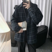 남자 블루종 봄자켓 항공점퍼 봄옷 간절기 야상 남성 체크 무늬 겨울 재킷 배기 블루 레트로 스트리트웨어 얼짱 데일리 시원한 캐주얼 대학 유니섹스