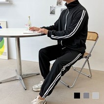 남여공용 집업 조거 트레이닝복 세트 하이넥 두줄라인