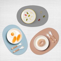 엘로니 파파 에그 실리콘 테이블 매트, 스카이블루, (300 x 202mm)