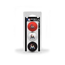 팀 골프 MLB 규정 크기 골프 공 3팩 풀 컬러 내구성 팀 임프린트, Miami Marlins, 한 사이즈, 멀티 팀 색상