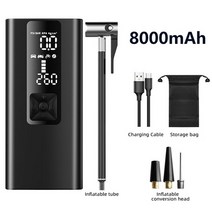 에어컨압축기 에어컨수리 에어컨부품 8000mah 전기 자동차 공기 휴대용 150psi 12 v 펌프 타이어 팽창기 보트 자전거 오토바이 풍선 매트리스, 협력사, cqb-106-블랙