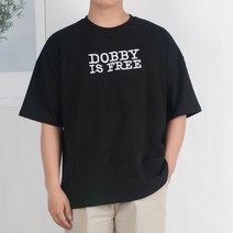 L2stextile 남자 10수 면 오버핏 DOBBY ISFREE 자수 티셔츠 반팔