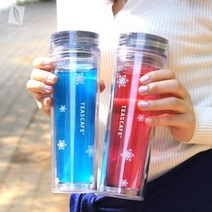 아트박스/티스카페 1+1 바톤(하이캡) 눈꽃시리즈 텀블러, 눈꽃골드/눈꽃화이트, 옵션선택