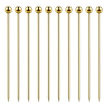 10pcs 304Stainless 스틸 칵테일 픽 스틱 티타늄 과일 스틱 믹싱 스틱 음료 마티니 픽 볼 모양 뷔페, 금