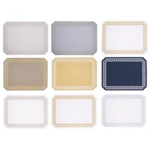 아르떼펠레]팔각체인 자수 테이블매트2p, 빅토리아 밀키_그레이 스티치