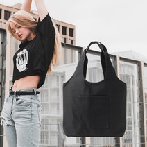 루빈슨 대학생 연예인 튼튼한 가방 무지 에코백 블랙