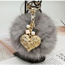 코코제이2 라쿤퍼 키홀더 키링 블링블링 럭셔리 데일리 아이템 가방 참 (그레이 핑크 버건디 퍼플 청록 아이보리)