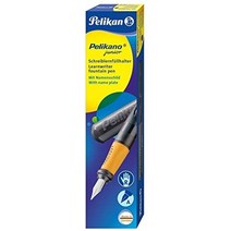 유럽 Pelikan - Pelikano Junior 왼손잡이용 만년필 P67 펜촉: A 배럴 색상: 핑크 대용량 잉크 카트리지 10개 GTP, 오른손잡이를 위한, 무연탄
