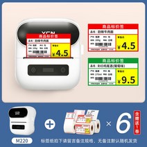 슈퍼마켓 라벨기 상품 스티커 네임택 QR코드 프린터, M220화이트+6롤 슈퍼마켓가격태그 70x38, 공식 표준
