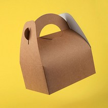 팩맨 조각케익상자 50매 쿠키 마카롱 답례품 선물손잡이상자, 50개, 크라프트 (소)