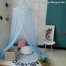 나뭇잎캐노피 여아캐노피 나뭇잎 가림막 캐노피 우아하고 쉬운 설치 룸 장식 경량 레이스 돔 침대 캐노피, 03 파란