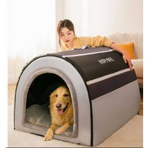 대형견 사계절 시골 야외 겨울 난방 애견 하우스, 그레이 -L( 60x45x45)-20kg 이내