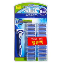 쉬크 하이드로5 밸류팩 베이스 면도기 기획팩 면도기1입 + 면도날 17입 5중날