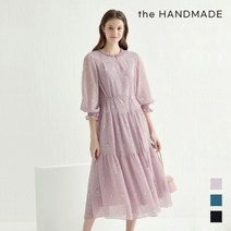 [더핸드메이드] 플라워 쉬폰 스모킹 원피스