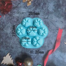 케이크재료 7 홀 고양이 발톱 실리콘 몰드 DIY 에폭시 수지 몰드 장식 액세서리 수제 케이크 푸딩 캔디 아이스 베이킹 몰드, 02 012blue