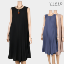 [비비드 시크릿가너] [VIVID SG][VIVID SG] 민소매나시플리츠쉬폰원피스 VS1