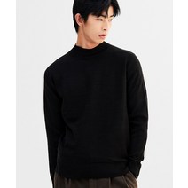 LEIRE 미니멀 울 라이크 반목폴라 니트 블랙 MINIMAL WOOL LIKE HALF NECK KNIT BLACK