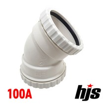 HJS DRF 원터치 45도 엘보 소켓 100A (PVC 신형 45L 이음관 PPI 평화 부속), 1개