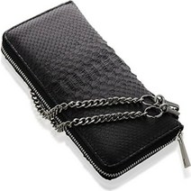 [주식회사 산쿄 상회(Sankyo Shokai)] 아버지의 날 선물 상품 뱀 파이슨 가죽 가죽 남성 긴 지갑 라운드 패스너 지갑 지갑