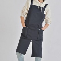 먼데이즈픽 앞트임 앞치마 편한 캐주얼 남녀공용 생활방수, 1개, 네이비