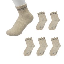 카퍼라이프 접지기능 구리섬유 스포츠 어싱양말 5켤레, 베이지