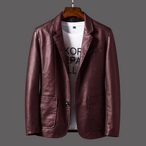 HUAXING 남성 빅 사이즈 코트 남성 모피 캐주얼 PU 정장 M-6XL