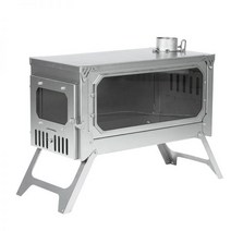 POMOLY T-Brick 티타늄 접이식 야외 장작 스토브 경량 캠핑 텐트 난방 펠렛, [03] T-브릭 맥스 우드 스토브 3m 굴뚝