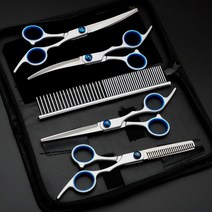 애견가위 미용도구세트 전문털도그, 펫 트리밍 4종 세트+빗 배달 가방