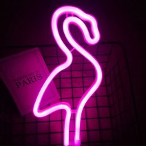 심쿵샵 LED 네온사인 무드등, 네온LED 무드등 플라밍고