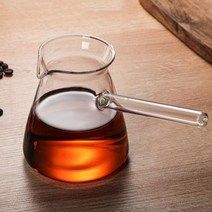 티포트 약탕기 450ml 투명한 터키 커피 포트 사이드 핸들 냄비 두꺼운 유리 끓는 내열성 에스프레소 주전, 한개옵션1