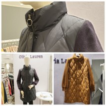 올리비아로렌 (카멜 입고) 니트 소매 다이아 퀼팅 덕다운 오리털 하이넥 점퍼 nc청주점 vvckdww9481